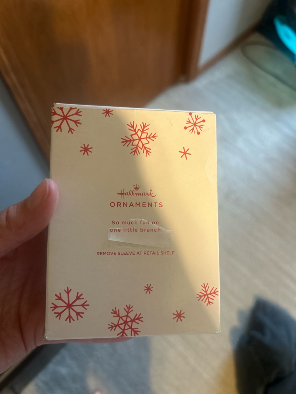Hallmark Cream and Red Snowflake Ornament Box